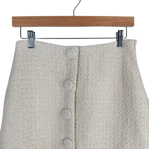 Tuckernuck NEW Cream Tweed Scarlet Retro Button Mini Skirt Size S - Picture 3 of 6